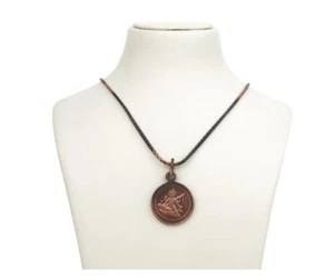 Shree Saraswati Yantra Copper Locket In Copper Chain Large - Picture 1 of 3