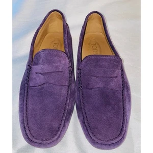TOD'S Gommino Driving Shoes in Purple Suede - Men's Size 10.5 US (9 UK) - Italy - Picture 1 of 13