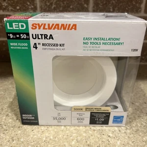 Sylvania Ultra LED 4" Recessed Kit 50W Dimmable White Light - Picture 1 of 20