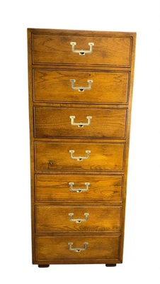 Vintage Henredon Campaign Style Lingerie Chest Artefacts Collection - Image 1 of 4