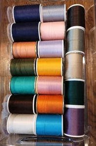 19 Coats & Clark Thread-(2) 500 Yd Spools & ( 17) 300-325 Yd Spools, Multi-Color - Picture 1 of 1