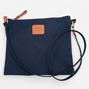 Bric's Navy Blue Nylon Travel Tote Holdall Crossbody Bag Snaps Luggage Packable - Picture 1 of 11