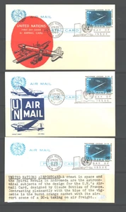 UN AIR MAIL POSTAL CARDS KEN BOLL CACHET, CLAUDE BOTTIAU CARD. As per Scan - Picture 1 of 1