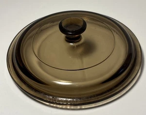 Vintage PYREX Visions Amber Lid P81C 6 Inch P-81-C Corning ware USA - Picture 1 of 6