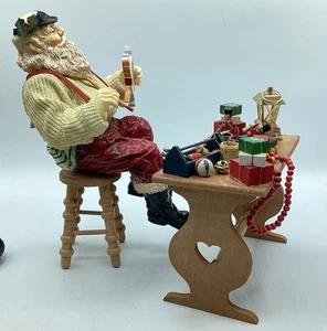 MIDWEST OF CANNON FALLS Fabric Mache Santa Claus Toy Shop Workbench VGUC - Picture 1 of 9