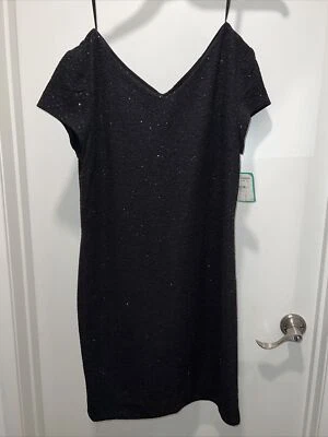 David Warren New York Sparkly Little Black Dress SZ 10 Short Sleeve Beaded NWT!! - Image 1 of 4