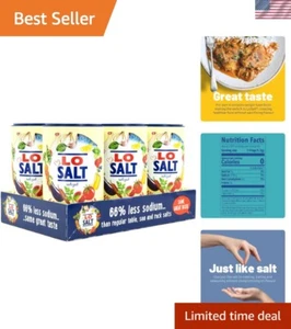 Flavorful Reduced Sodium Salt - Iodized and 66% Less Sodium, 6-Pack of 350g Tubs - Foto 1 di 6