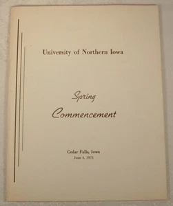 UNIVERSIDAD DEL NORTE DE IOWA 1971 PROGRAMA DE GRADUACIÓN DE PRIMAVERA Y HONORES - Imagen 1 de 4