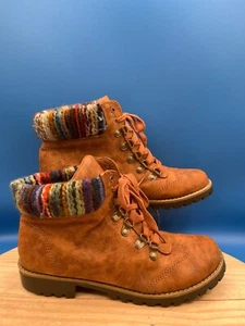 White Mountain Combat Boot Cliffs Wpmen's Sz 9.5M Brown/Multicolor Lace Up - Picture 1 of 15