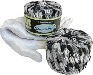 Jo-Ann SensationsYarn Embellishments Collection “Fantasy” Black/White 2 Skeins - Picture 1 of 7