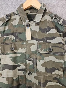 J. Crew Jacket Women's S Green Camo Utility Military Flap Pockets Grunge NEW - Picture 1 of 13