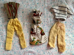 Vintage Lot Barbie/Barbie Clone 3 Outfits Corduroy Thick Knit 70s Fashion** - Picture 1 of 8