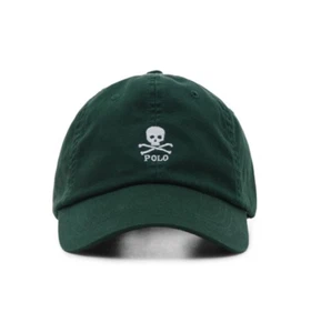 Genuine Polo Ralph Lauren Skull Chino Ball Cap -Green (Free) - Picture 1 of 7