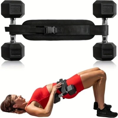 Hip Thrust Belt Heavy-Duty Dumbbell Non-Slip Grip Pads Weightlifting Strap - Image 1 of 4