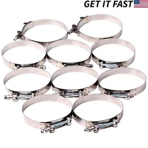 10pcs 3" Hose Clamps 304 Stainless Steel T-Bolt Clamp 83-91mm for 3" I.D. Hose - Picture 1 of 4