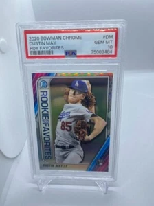 2020 Bowman Chrome Dustin May ROY Favorites PSA 10 GEM MINT Rookie RC Dodgers SP - Picture 1 of 2