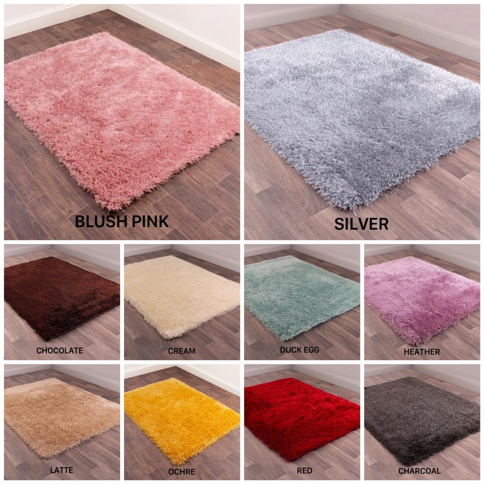 Spesso Peloso Setosa Tappeto Shaggy Camera Soggiorno Piccola Media Large Rotondo - Immagine 1 di 1