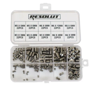 220 Madenschrauben Edelstahl Set Gewindestifte Sortiment M3 M4 M5 M6 M8 DIN916 - Bild 1 von 2