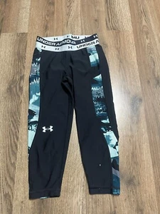 Under armour Pants, Youth Girl's Size XS, Black Blue, Leggings, Pull On - Picture 1 of 9