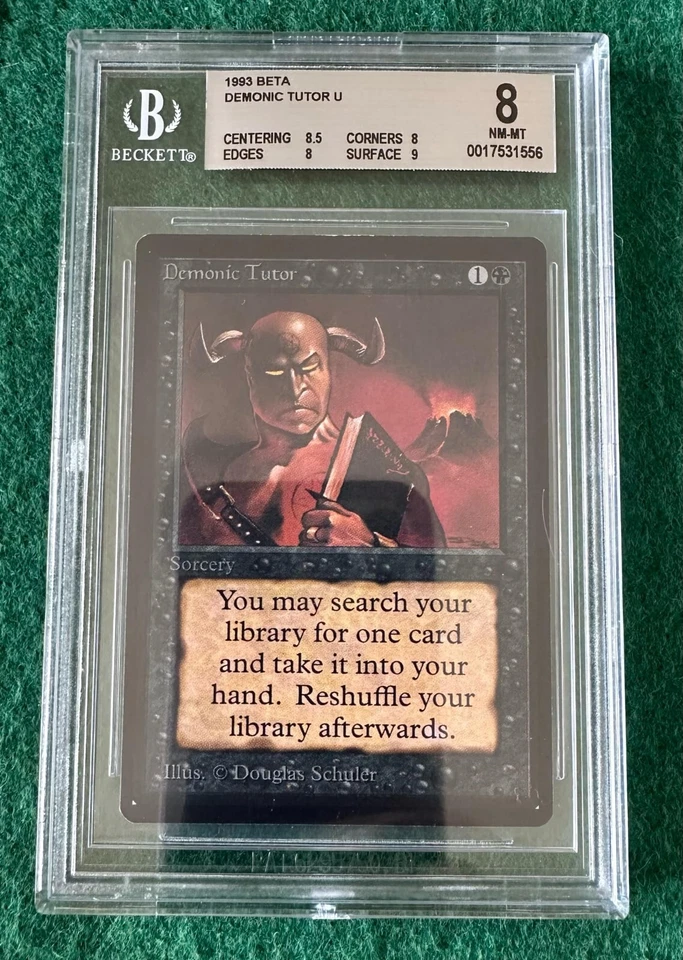 Demonic Tutor - BETA - MTG - BGS 8. NM-MT. Quad++. GEM. More MTG In My Store. - Image 1 of 2