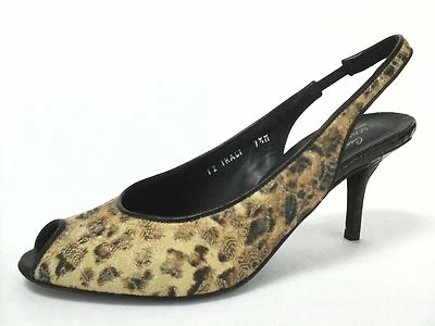DONALD J PLINER Heels Couture Leopard/Floral Peep Toe Women's US 7.5 /39.5  $248 - Image 1 of 4