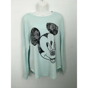 DISNEY MICKEY MOUSE T-Shirt GR. MEDIUM Langarm Puderblau D - Bild 1 von 5
