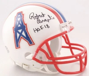 Robert Brazile Signed Houston Oilers Mini Helmet Inscribed "HOF 18" (JSA COA) - Picture 1 of 3
