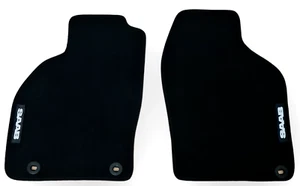 Front Car Floor Mats Velour For SAAB 9-3 Waterproof Black Carpet Auto Liners 2pc - Picture 1 of 7