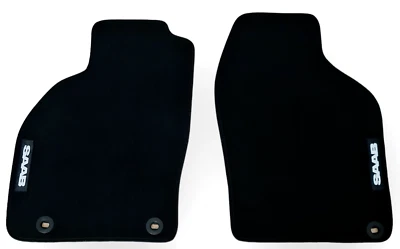 Alfombrillas delanteras de terciopelo para coche SAAB 9-3 impermeables alfombras negras forros automáticos 2 piezas Foto 1 de 4