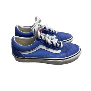 Vans Old Skool Suede Canvas Blue Sneakers Womens Skateboard Shoes Size 7.5 - Picture 1 of 7