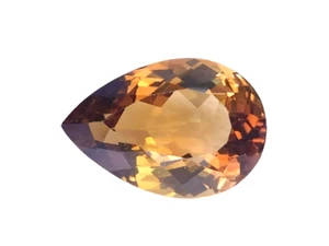 7.43 CTS CHAMPAGNE COLOR NATURAL TOPAZ PEAR SHAPE WATCH VIDEO - Picture 1 of 3