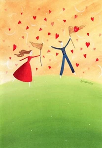 Linda Tarjeta del Día de San Valentín, Kym Bowles del Artista Capturado de Mi Corazón por Caspari + ✉� - Imagen 1 de 5