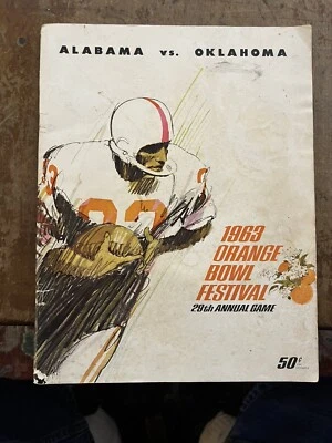 1963 Orange Bowl Oklahoma Vs Alabama Football Program/JOE Namath - Image 1 of 4