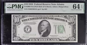Fr. 2005-Fm $10 1934 Dark Green Seal Mule Federal Reserve Note. PMG 64 EPQ. Rare - Picture 1 of 2
