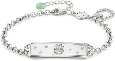 Nomination Bracciale Donna in Argento 925 e Quarzo verde incisione porta fortuna - Immagine 1 di 4