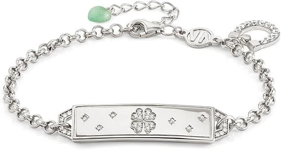 Nomination Bracciale Donna in Argento 925 e Quarzo verde incisione porta fortuna - Immagine 1 di 4