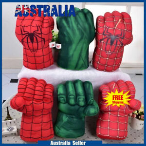 25cm Hulk Spider-Man Plush Hands Boxing Fist Glove Cosplay Props Kids Toys Gift