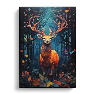 Deer Orphism No.2 Canvas Wall Art Print Framed Picture Decor Living Room Bedroom - Picture 1 of 4