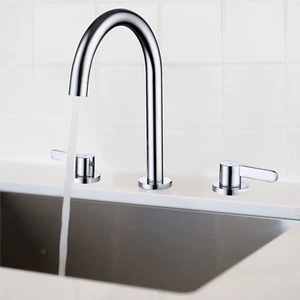 8" Bathroom Sink Faucet Polished Chrome Brass Double Handle Bathroom Faucet - Picture 1 of 7