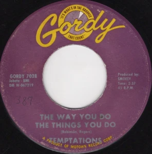 The Temptations The Way You Do The Things You Do 1964 Gordy Soul VG Plays Clean - Picture 1 of 2