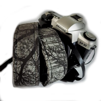 Black Tree Camera Strap - Black Branch Camera Strap -Double Padded Comfortable - Image 1 of 4