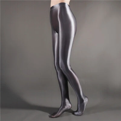 M-XL Ultra Shiny Satin Gloss Pantyhose Sheer Tights Elastic Semi-Opaque Stocking - Image 1 of 4