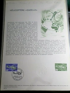 France 1975 Official Document 1St Day FDC, Helicopter Gazelle, VF - Picture 1 of 1