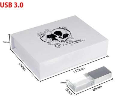 High speed USB 3.0 Transparent usb flash drive + white box can custom your logo - Image 1 of 4
