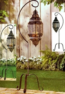 41.25" LED marroquí o CANDLE LANTERN STAND CANDLE LANTERN ** NIB - Imagen 1 de 12
