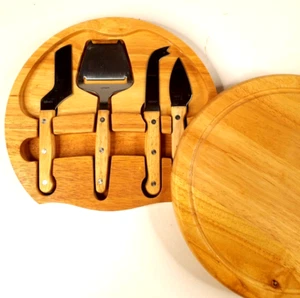 CIRCO Cheese Board & 4pcs Tools Set Legacy by Picnic Times Swivel-Open Circular - Picture 1 of 6