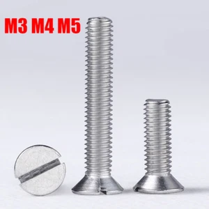 M3 M4 M5 Slotted Raised Countersunk Machine Screws A2 Stainless Steel Csk Bolts - Picture 1 of 5