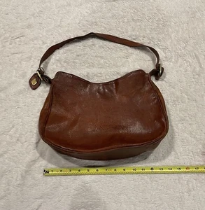 Vintage I SANTI Women’s Brown Leather Shoulder Bag Made in Italy - Picture 1 of 6