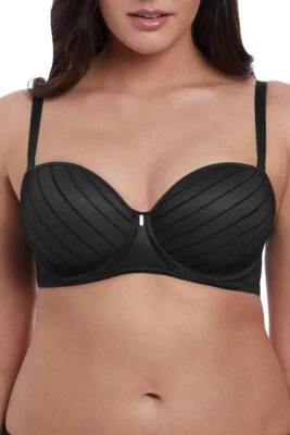 ¡Nuevo! Sujetador contorno sin tirantes decorativo con aros camafeo $69 FREYA 3163, negro; 32I Foto 1 de 3