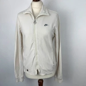 Vintage Y2K Nike Full Zip Track Top Womens Large Cream Zip Up Jacket Streetwear - Picture 1 of 16